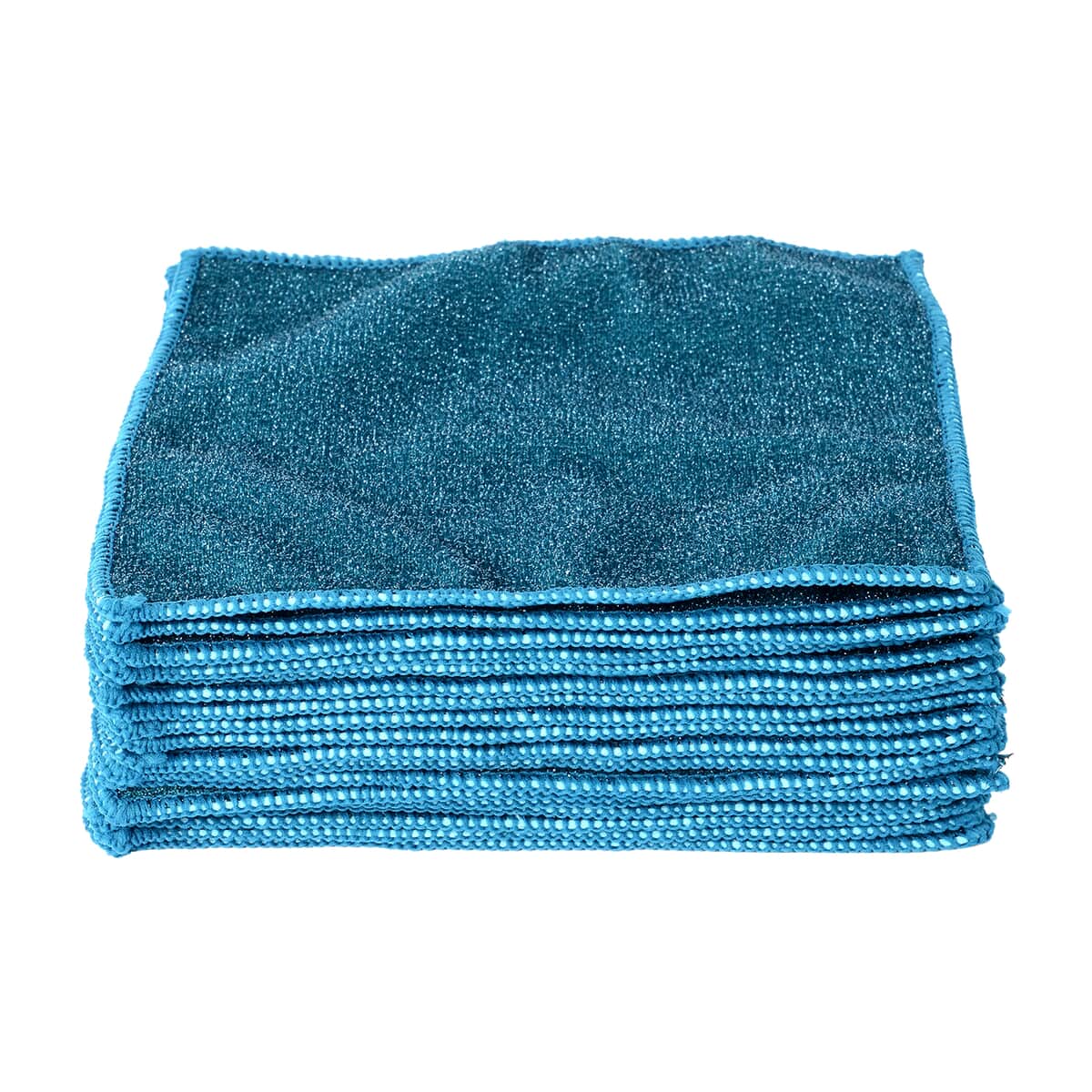 Homesmart Set of 20 Teal Double Sided Microfiber and Scratch Fiber Dish Cloth image number 0