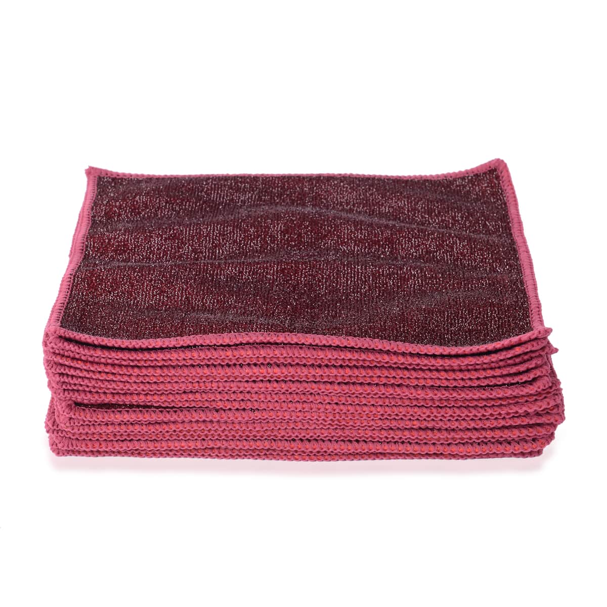 Homesmart Set of 20 Burgundy Double Sided Microfiber and Scratch Fiber Dish Cloth image number 0