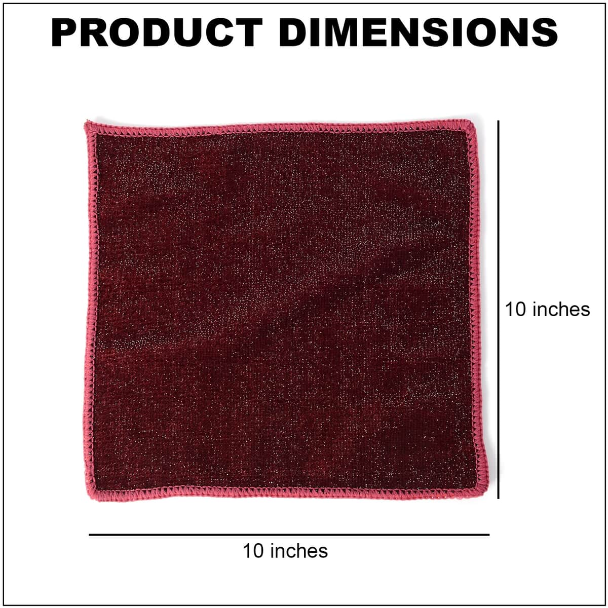 Homesmart Set of 20 Burgundy Double Sided Microfiber and Scratch Fiber Dish Cloth image number 3