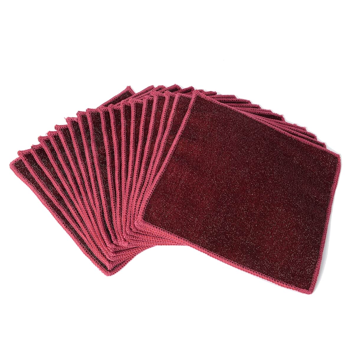 Homesmart Set of 20 Burgundy Double Sided Microfiber and Scratch Fiber Dish Cloth image number 4