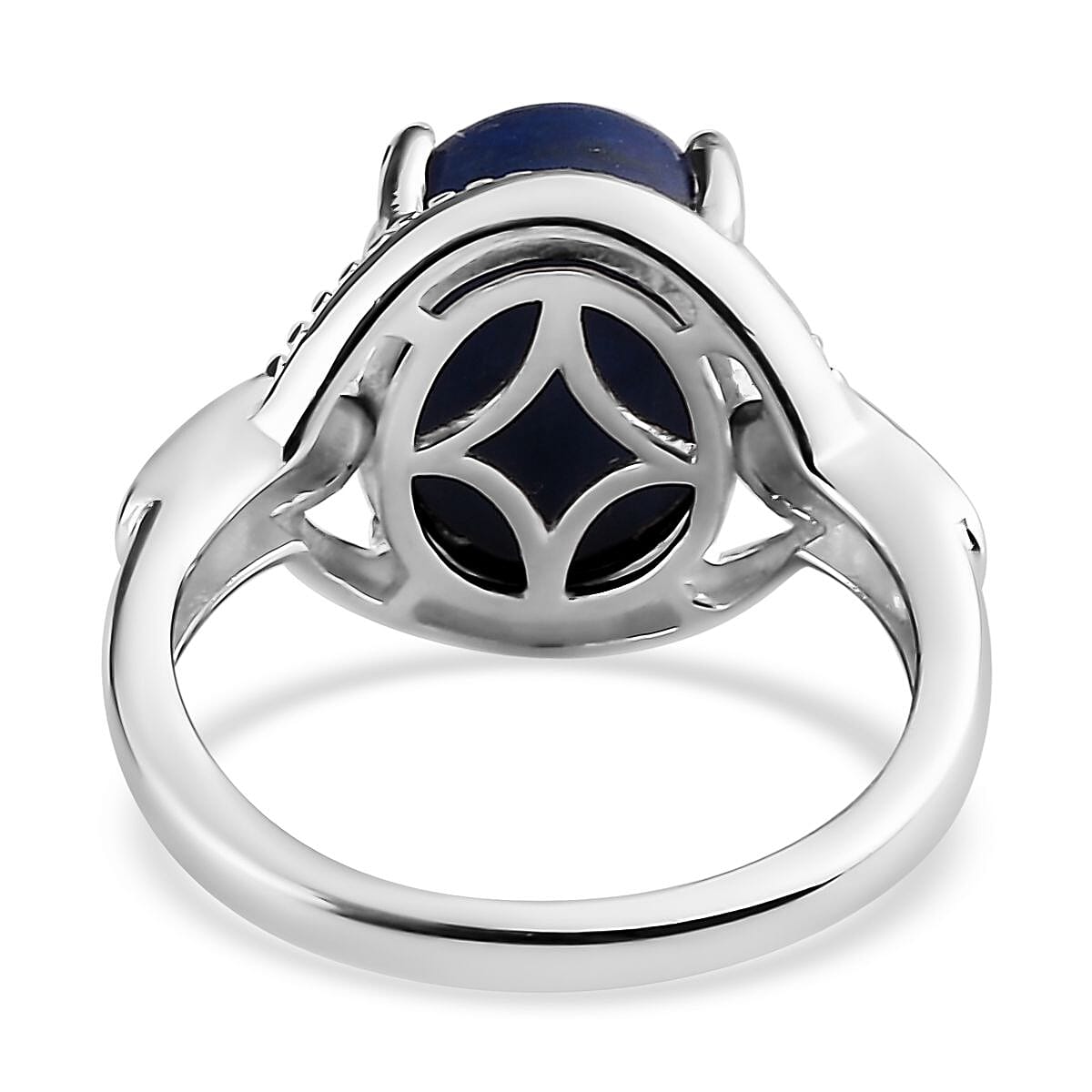 D'Joy Lapis Lazuli and Simulated Diamond 4.85 ctw Ring in Sterling Silver (Size 10.0)