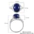 4.70 ctw Lapis Lazuli and Simulated Diamond Ring in Sterling Silver image number 7