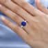 Lapis Lazuli and Simulated Diamond Ring in Sterling Silver (Size 8.0) 4.85 ctw image number 1