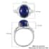 Lapis Lazuli and Simulated Diamond Ring in Sterling Silver (Size 8.0) 4.85 ctw image number 7