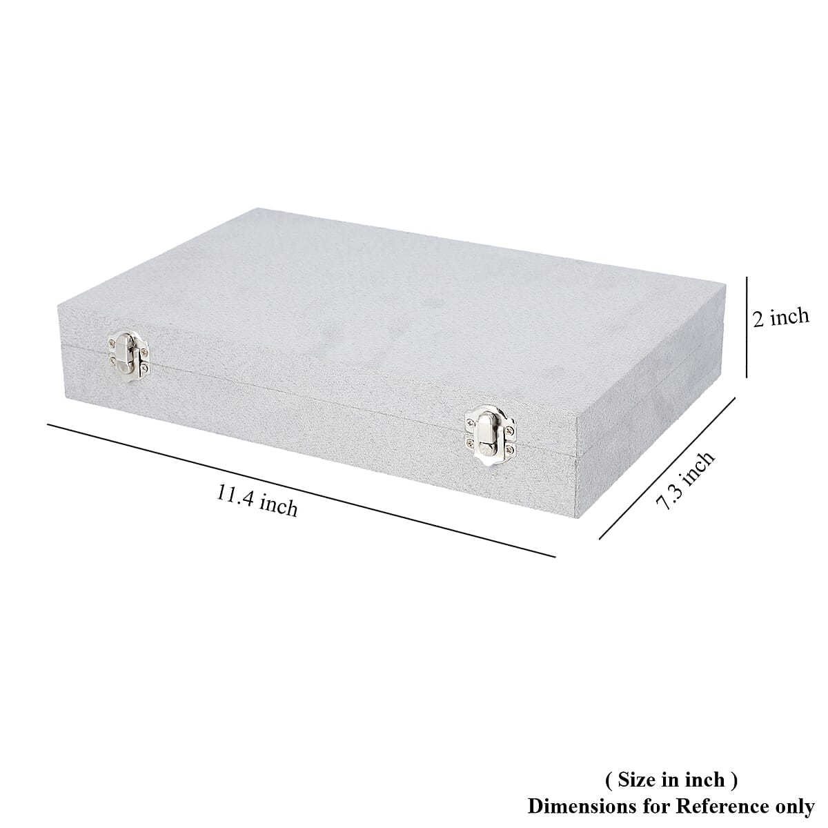 Slate Velvety Jewelry Box with Scratch and Anti- Tarnish Protection Lining image number 5