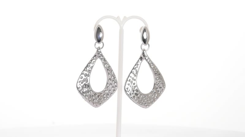 Hammered Earrings in Sterling Silver 8.19 Grams