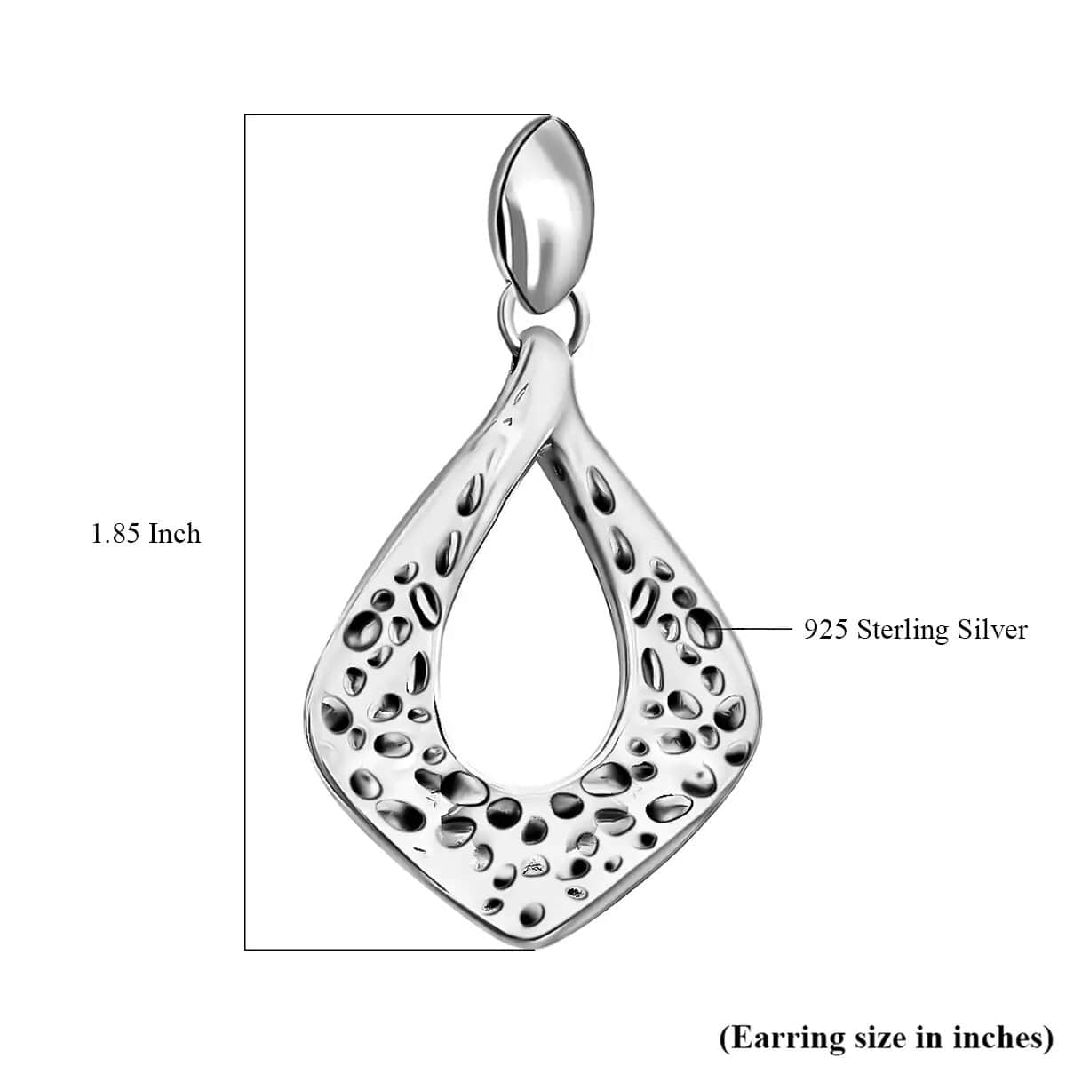 Sterling Silver Hammered Earrings 8.20 Grams image number 6