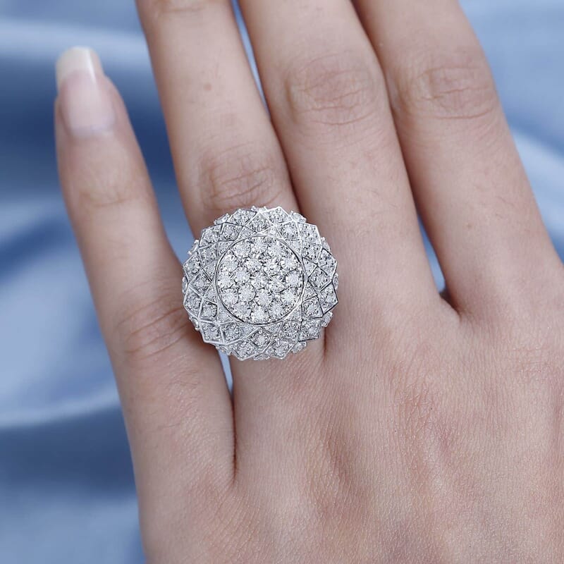 GP Special Valentine Collection Diamond I Love You Ring in Platinum Over Sterling Silver (Size 8.0) 0.50 ctw
