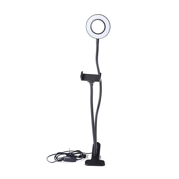 2in1 Selfie Fluorescent Ring Light with Phone Holder or Stand