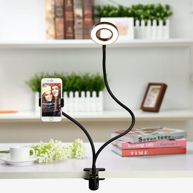2in1 Selfie Fluorescent Ring Light with Phone Holder or Stand