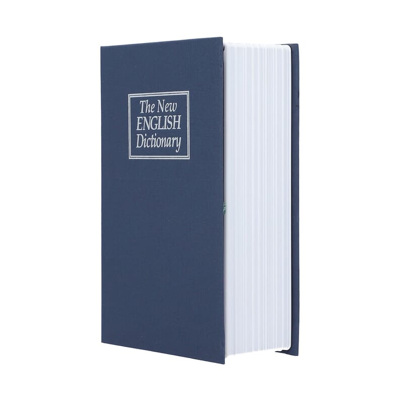 Small Dictionary Diversion Secret Hidden Book Safe with Key Lock - Blue