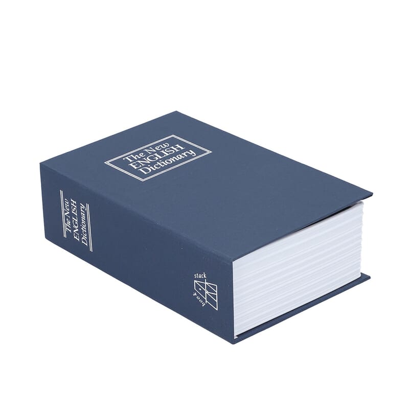 Small Dictionary Diversion Secret Hidden Book Safe with Key Lock - Blue