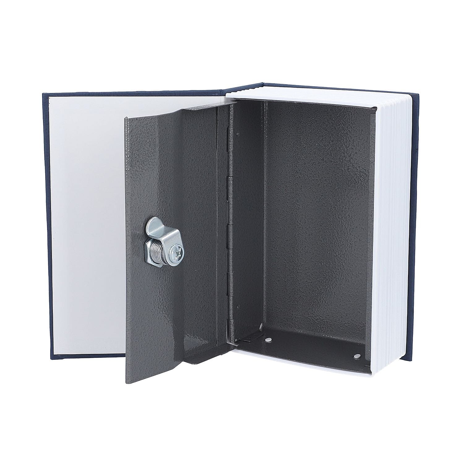 Small Dictionary Diversion Secret Hidden Book Safe with Key Lock - Blue