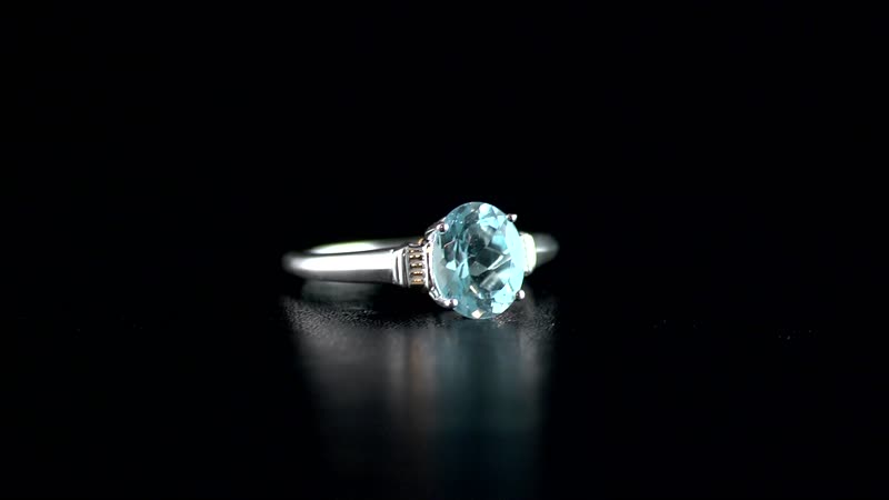 Sky Blue Topaz Solitaire Ring in Sterling Silver 3.00 ctw