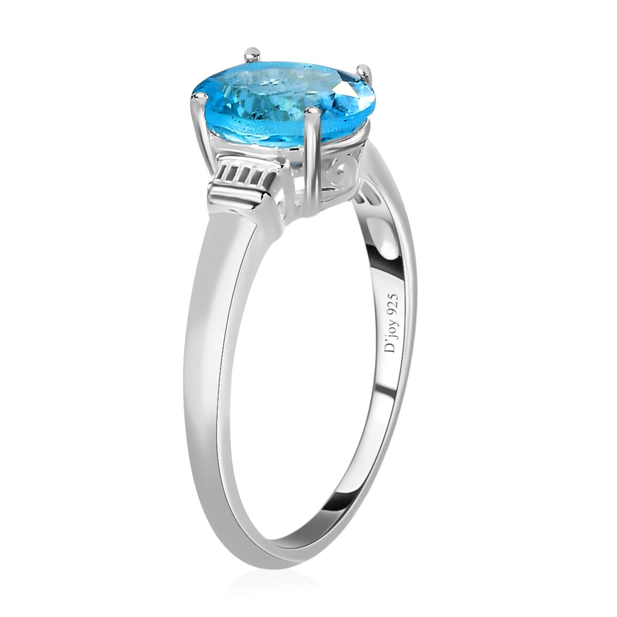Sky Blue Topaz Solitaire Ring in Sterling Silver 3.00 ctw image number 5