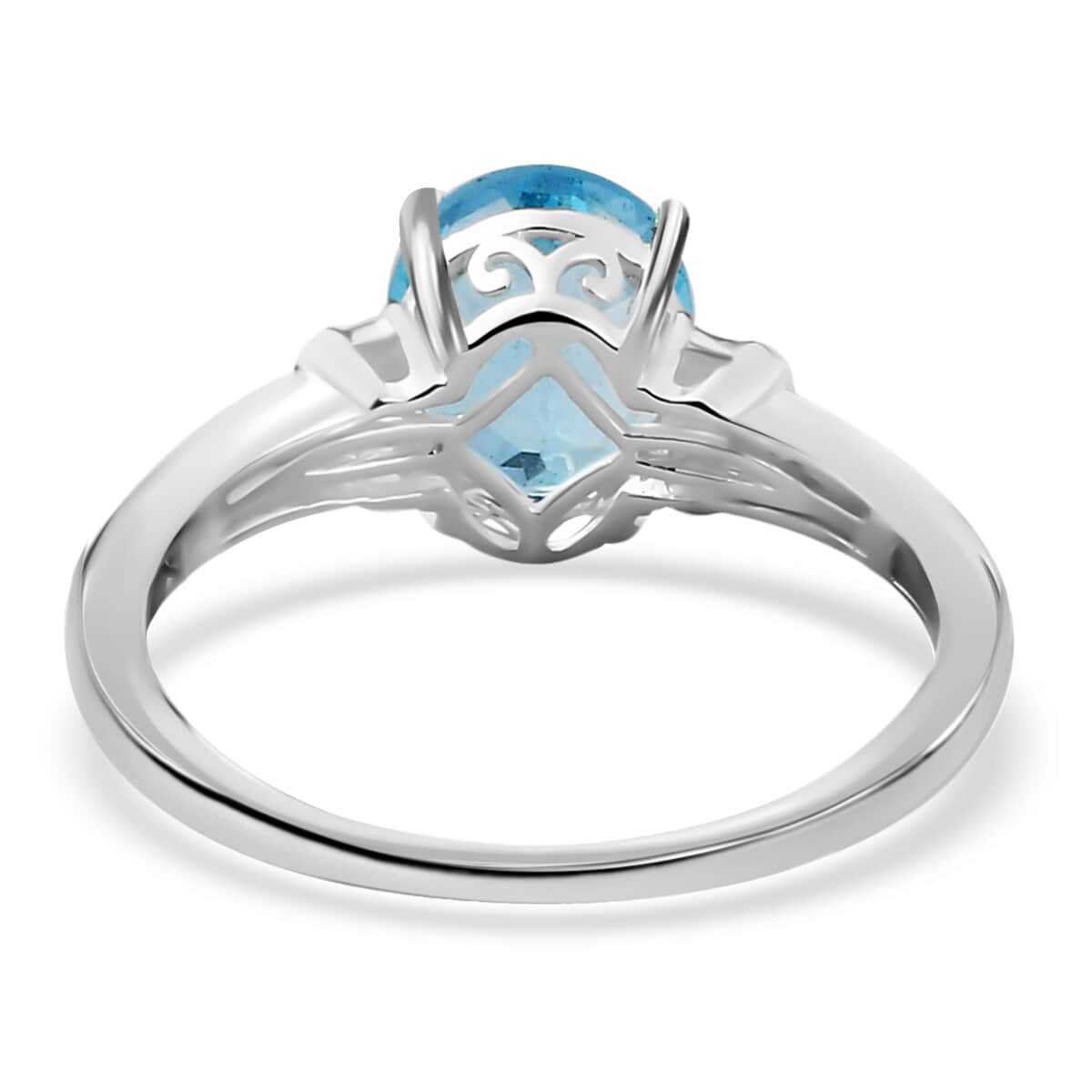 Sky Blue Topaz Solitaire Ring in Sterling Silver 3.00 ctw image number 6