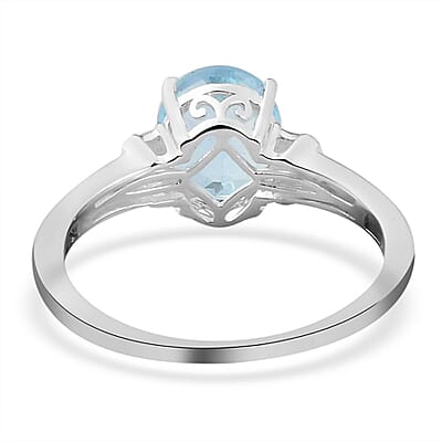 D'Joy Sky Blue Topaz 3.20 ctw Solitaire Ring in Sterling Silver (Size 11.0)