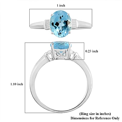 D'Joy Sky Blue Topaz 3.20 ctw Solitaire Ring in Sterling Silver (Size 11.0)
