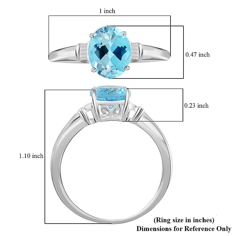 D'Joy Sky Blue Topaz 3.20 ctw Solitaire Ring in Sterling Silver (Size 8.0)