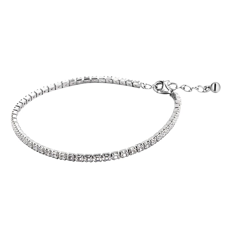 Simulated Diamond Tennis Bracelet in Sterling Silver (7.00 In)