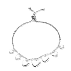 Sterling Silver Bolo Bracelet with Charms (Adjustable)