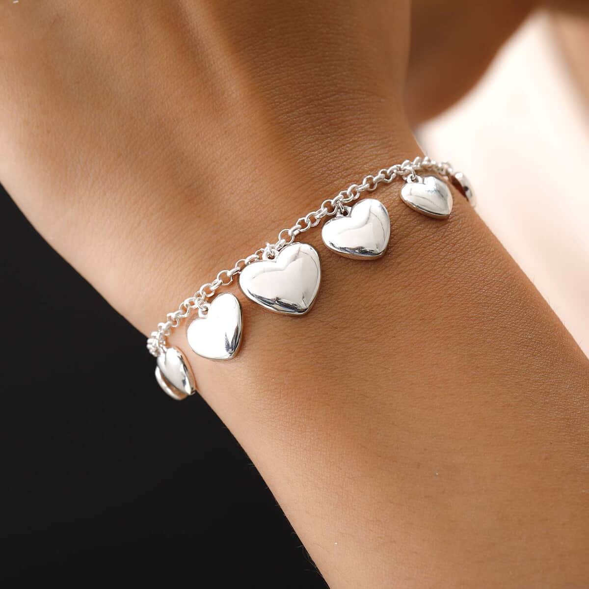 Sterling Silver Bolo Bracelet with Charms (Adjustable) image number 4