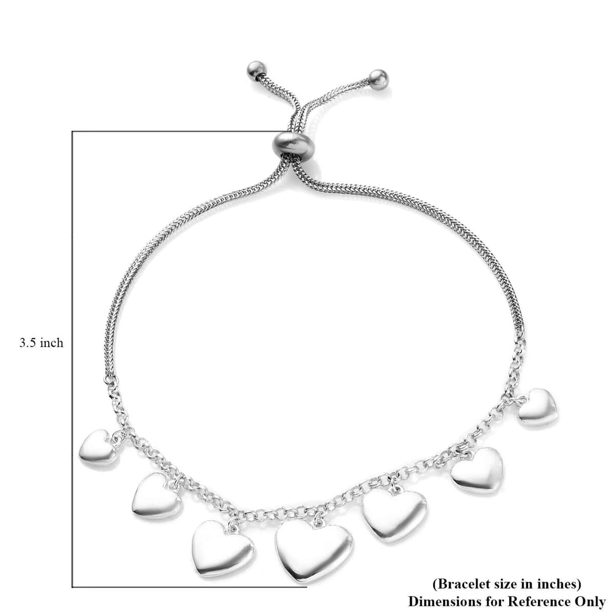 Sterling Silver Bolo Bracelet with Charms (Adjustable) image number 6