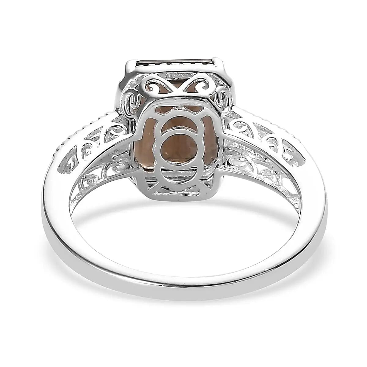 D'Joy Brazilian Smoky Quartz 3.25 ctw Solitaire Ring in Sterling Silver (Size 11.0) image number 5