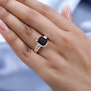 D'Joy Brazilian Smoky Quartz 3.25 ctw Solitaire Ring in Sterling Silver (Size 7.0)