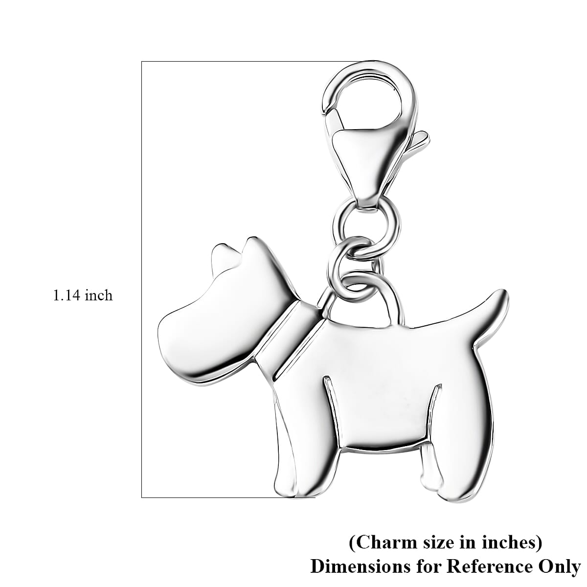 CHARMES D'JOY Platinum Over Sterling Silver Schnauzer Dog Charm 3.60 Grams image number 5