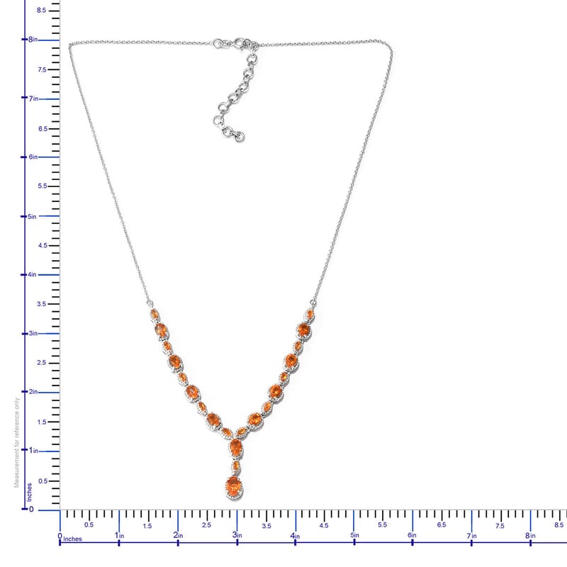 Salamanca Fire Opal Platinum Over Sterling Silver Y-Shape Necklace (18-20 in) 3.35 ctw