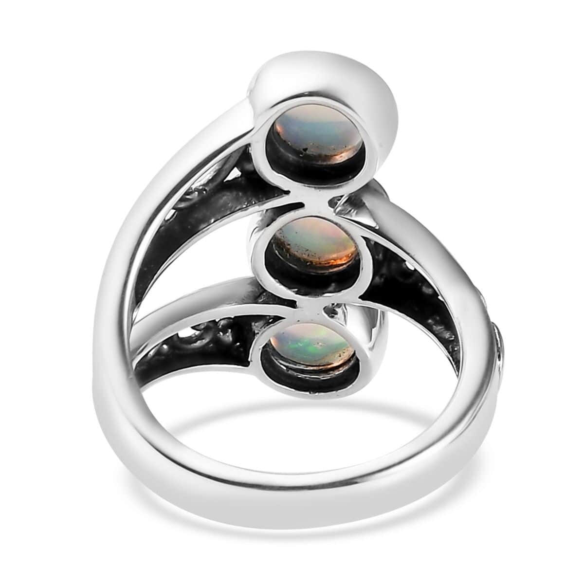 Premium Ethiopian Welo Opal Openwork Ring in Sterling Silver 1.65 ctw image number 4