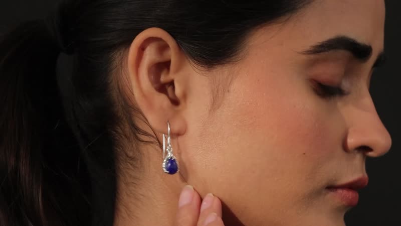 4.90 ctw Lapis Lazuli Earrings in Sterling Silver