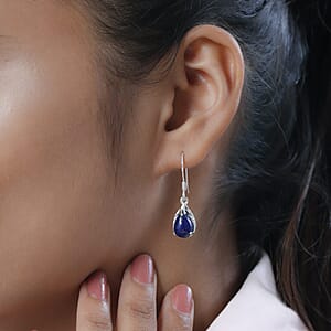 D'Joy Lapis Lazuli 5.25 ctw Drop Earrings in Sterling Silver, Lapis Lazuli Earrings, Dangle Earrings, Anniversary Gift For Her