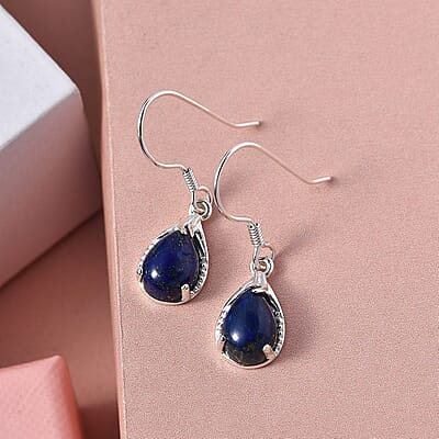 D'Joy Lapis Lazuli 5.25 ctw Drop Earrings in Sterling Silver, Lapis Lazuli Earrings, Dangle Earrings, Anniversary Gift For Her