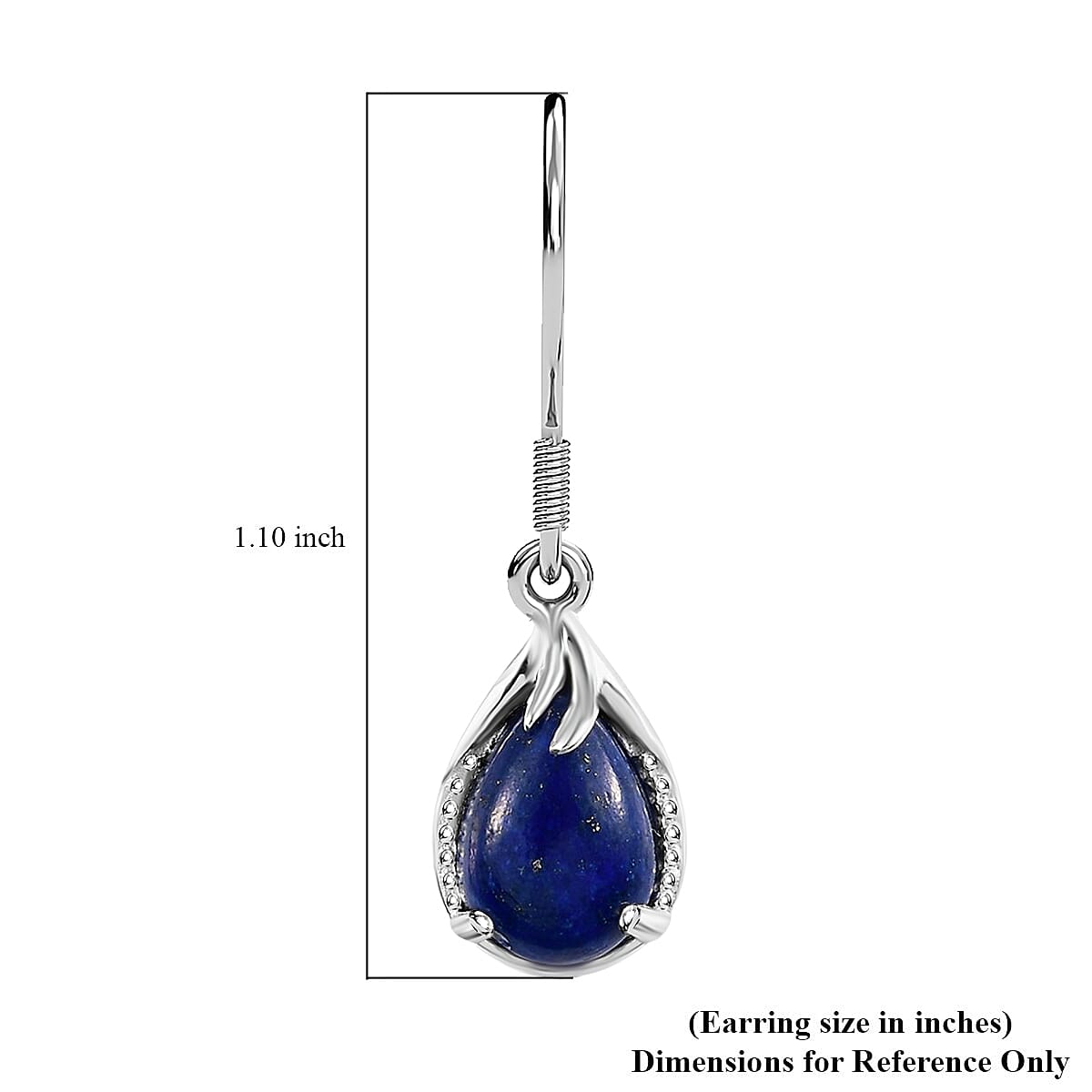 D'Joy Lapis Lazuli 5.25 ctw Drop Earrings in Sterling Silver, Lapis Lazuli Earrings, Dangle Earrings, Anniversary Gift For Her image number 5