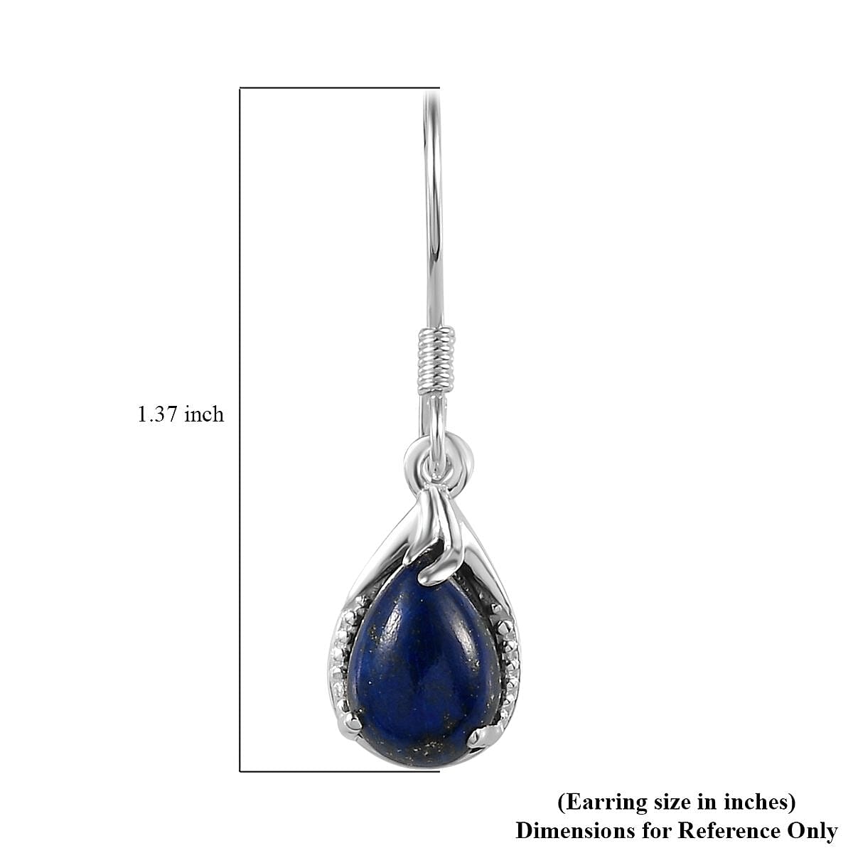 D'Joy Lapis Lazuli 5.25 ctw Drop Earrings in Sterling Silver, Lapis Lazuli Earrings, Dangle Earrings, Anniversary Gift For Her image number 6