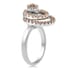 Simulated Champagne Diamond Rotatable Halo Ring in Silvertone (Size 6.0) image number 3