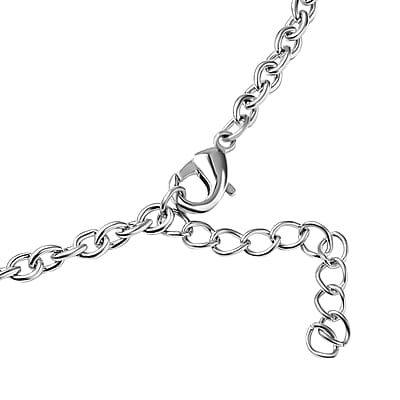 Austrian Crystal Earrings and Bib Necklace in Silvertone 20-23 Inches