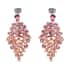 Pink Austrian Crystal Earrings and Bib Necklace 20-23 Inches in Rosetone image number 6