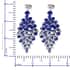 Blue Austrian Crystal Earrings and Bib Necklace 20 Inches in Silvertone image number 6