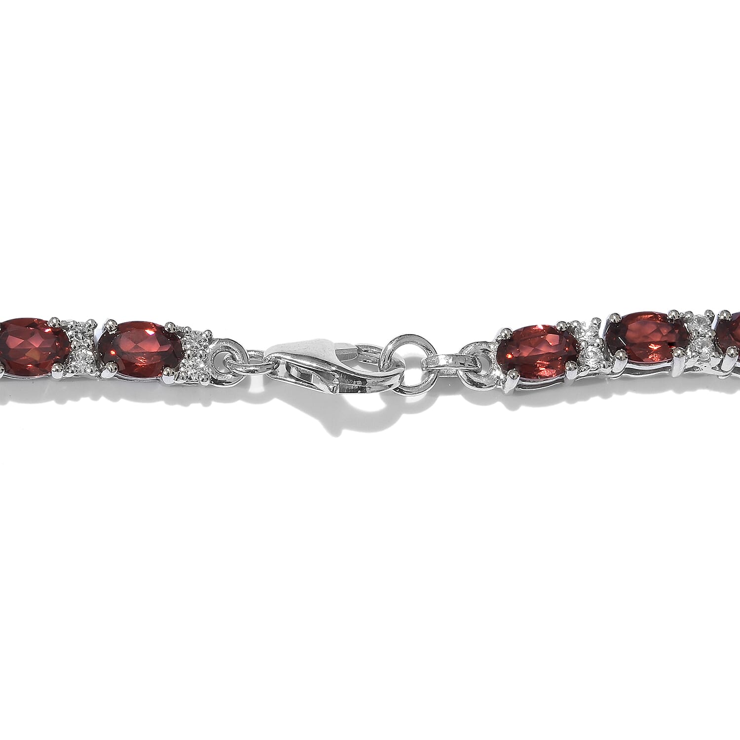 Mozambique Garnet, Cambodian Zircon Platinum Over Sterling Silver Necklace (18 in) TGW 33.70 cts.