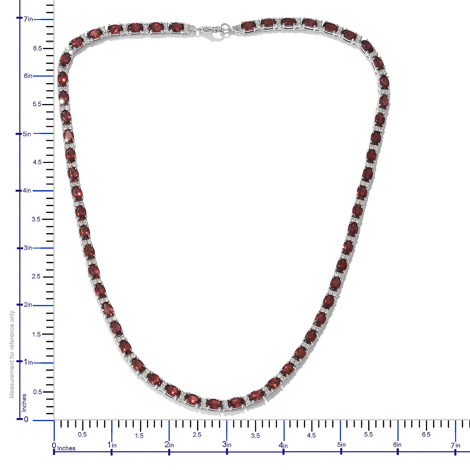 Mozambique Garnet, Cambodian Zircon Platinum Over Sterling Silver Necklace (18 in) TGW 33.70 cts.