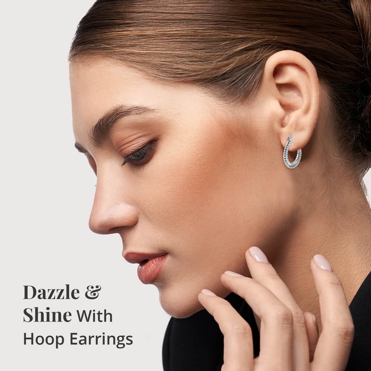 Set of 5 Multi Style Hoop Earrings in Stainless Steel image number 2