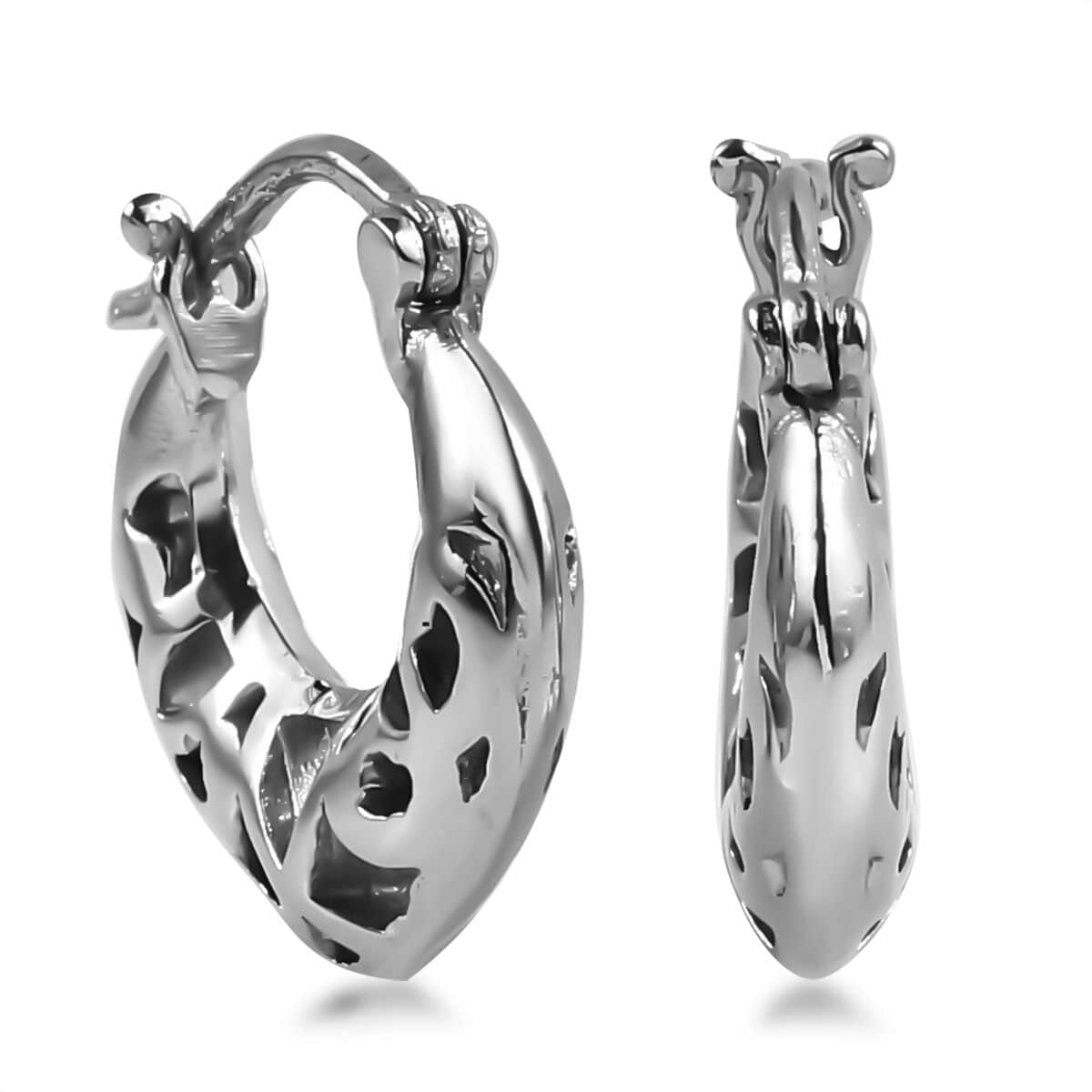 Set of 5 Multi Style Hoop Earrings in Stainless Steel image number 6