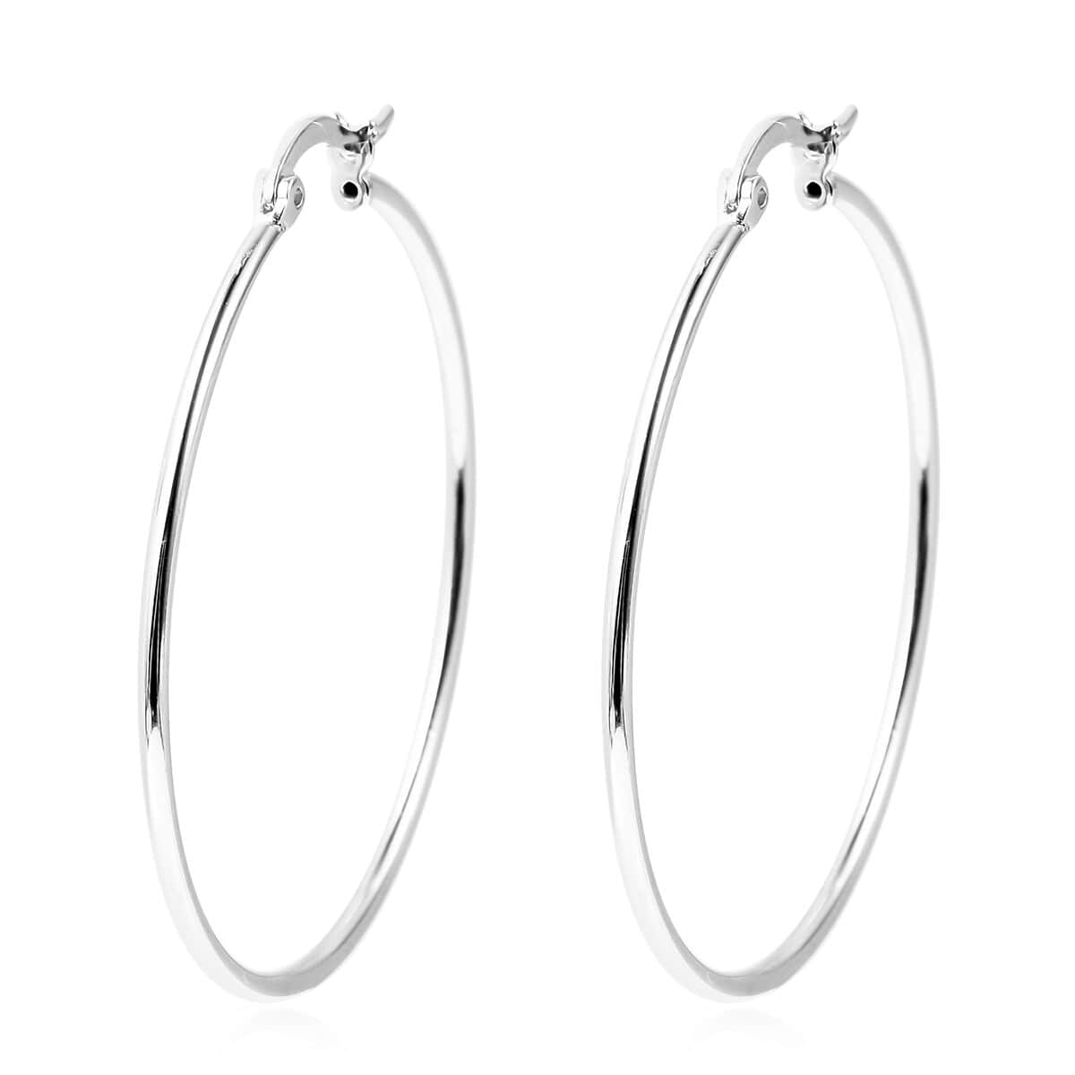 Sterling Silver Hoop Earrings 3.55 Grams image number 0
