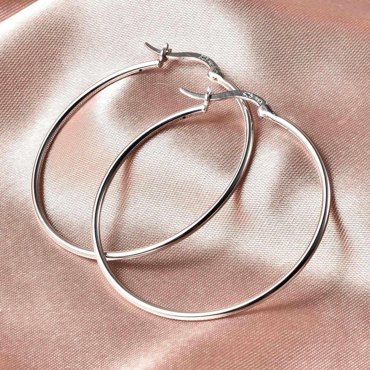 Sterling Silver Hoop Earrings 3.55 Grams image number 1