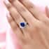 Artisan Crafted Lapis Lazuli Solitaire Ring, Lapis Lazuli Ring, Sterling Silver Ring, Promise Ring 2.75 ctw {Size 11.0) image number 1