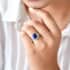 Artisan Crafted Lapis Lazuli Solitaire Ring, Lapis Lazuli Ring, Sterling Silver Ring, Promise Ring 2.75 ctw {Size 11.0) image number 2