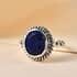 Artisan Crafted Lapis Lazuli Solitaire Ring, Lapis Lazuli Ring, Sterling Silver Ring, Promise Ring 2.75 ctw {Size 11.0) image number 4